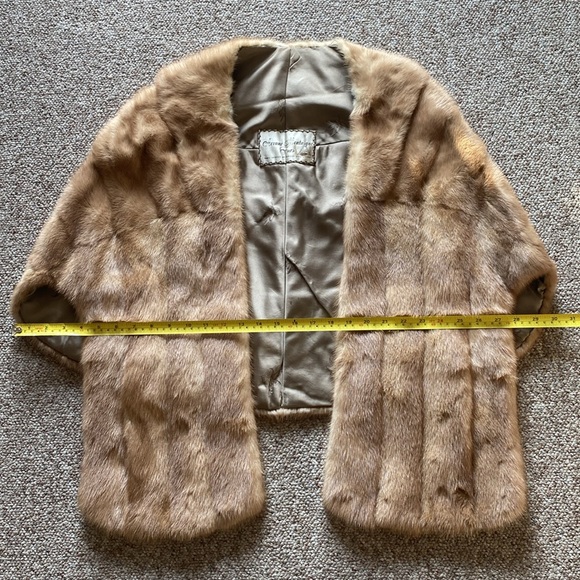 Avenue Montaigne Women’s O/S Mink Fur Stole With Satin Lining Color Autumn Haze - Picture 10 of 12